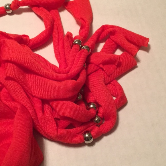 🏖3/$10 Red Scarf with gorgeous BLING - Picture 3 of 4